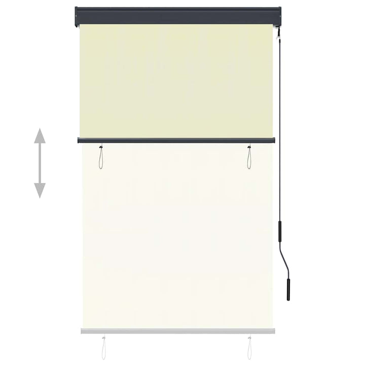 udendørs rullegardin 100x250 cm cremefarvet