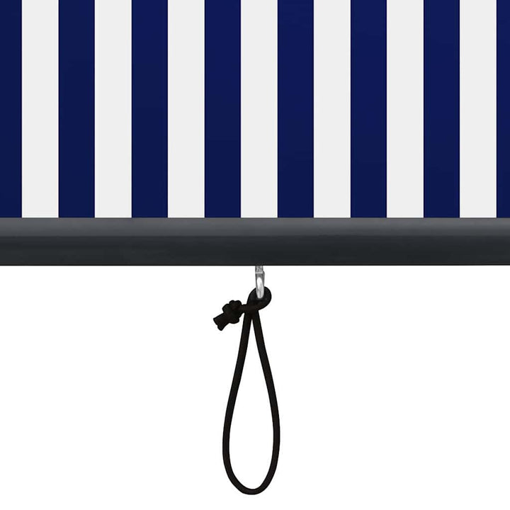 udendørs rullegardin 120x250 cm blå og hvid
