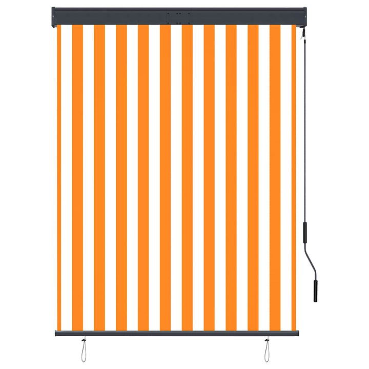 udendørs rullegardin 120x250 cm hvid og orange