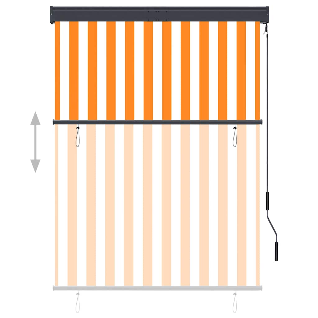 udendørs rullegardin 120x250 cm hvid og orange