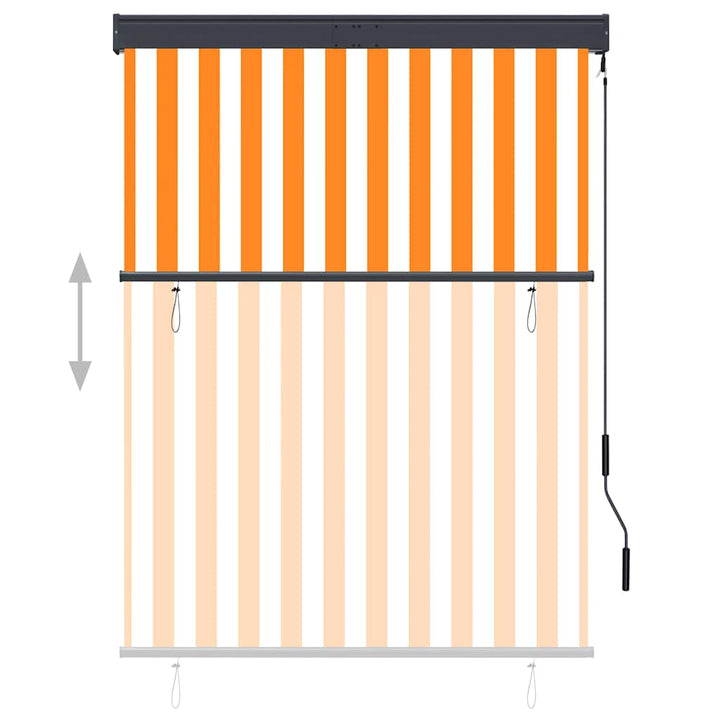 udendørs rullegardin 120x250 cm hvid og orange