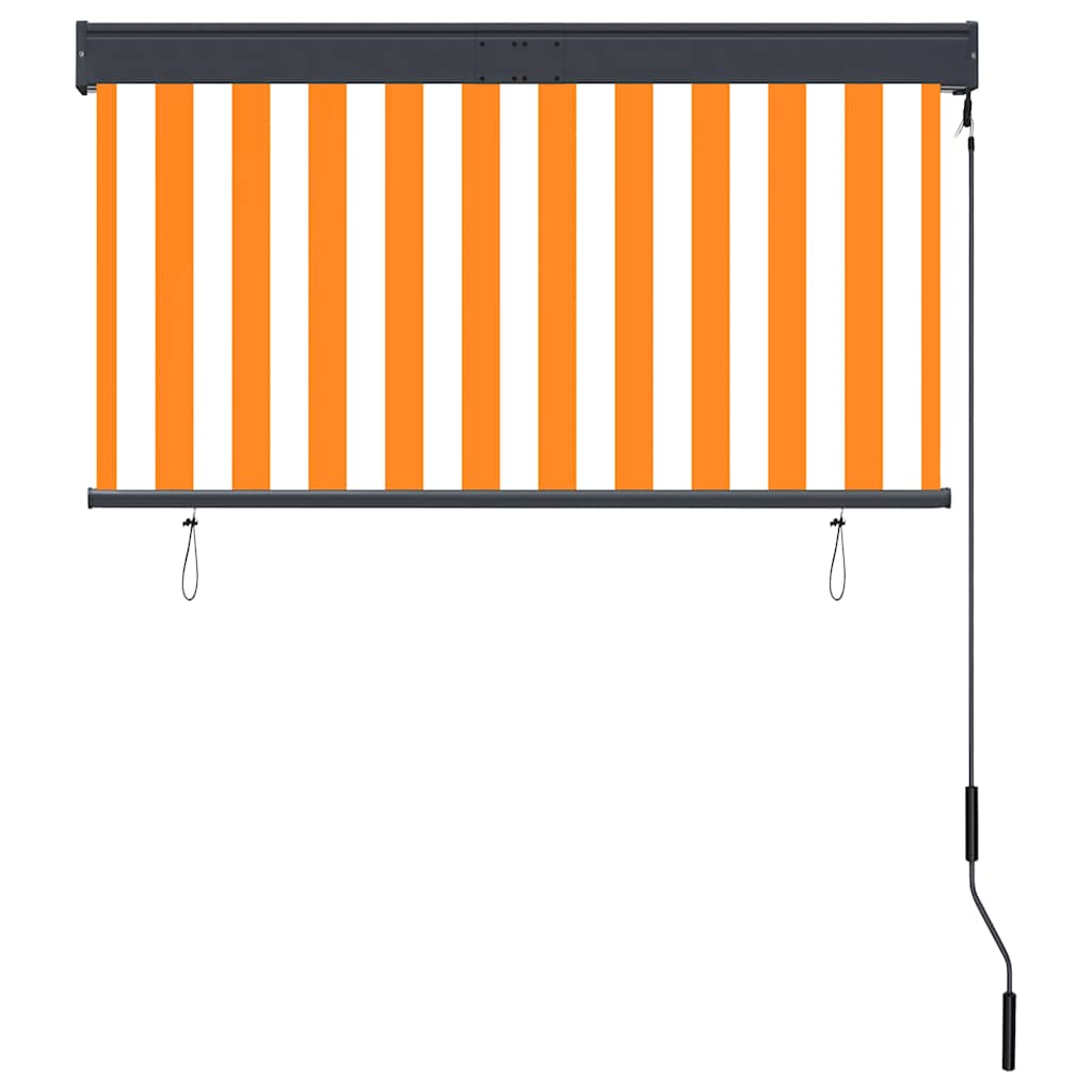udendørs rullegardin 120x250 cm hvid og orange