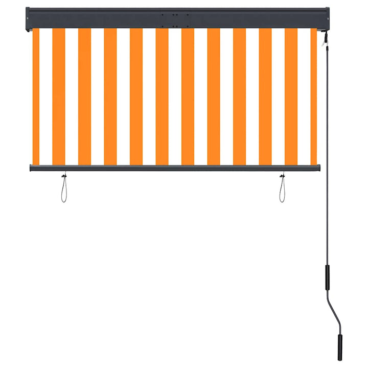 udendørs rullegardin 120x250 cm hvid og orange