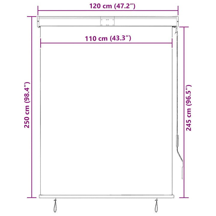 udendørs rullegardin 120x250 cm cremefarvet
