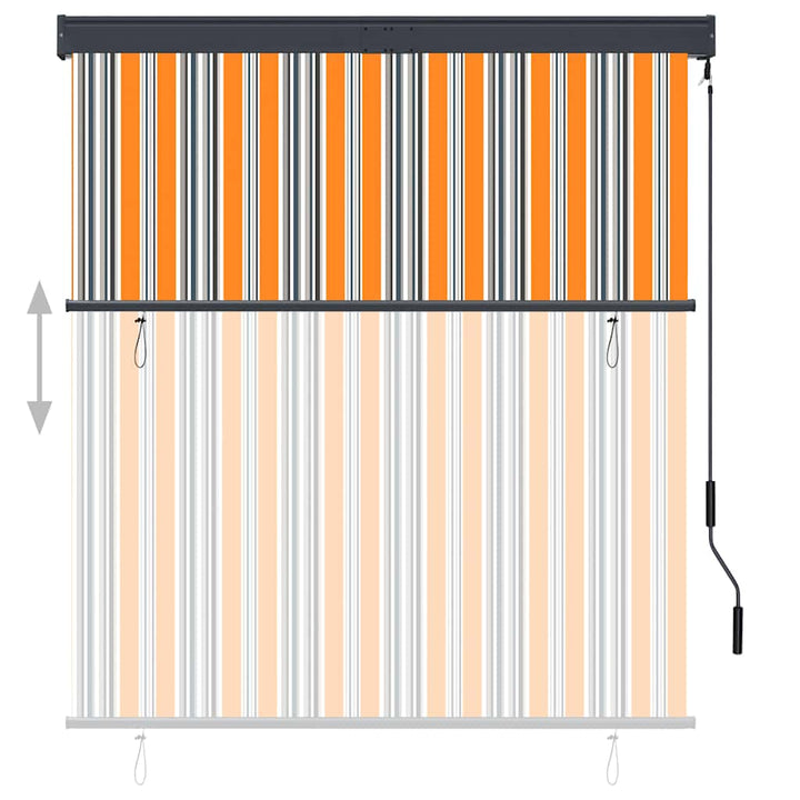 udendørs rullegardin 140x250 cm gul og blå