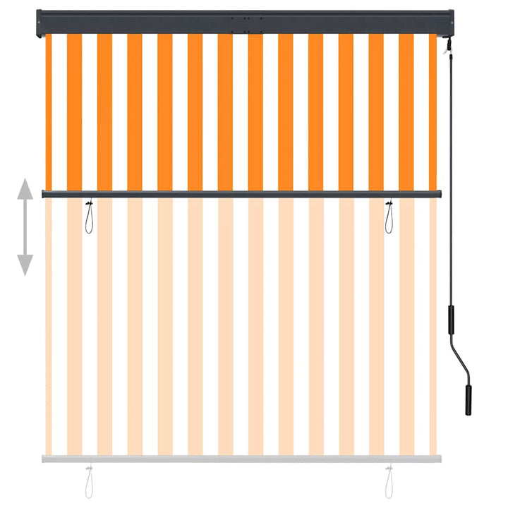 udendørs rullegardin 140x250 cm hvid og orange