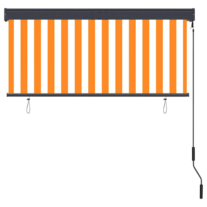 udendørs rullegardin 140x250 cm hvid og orange