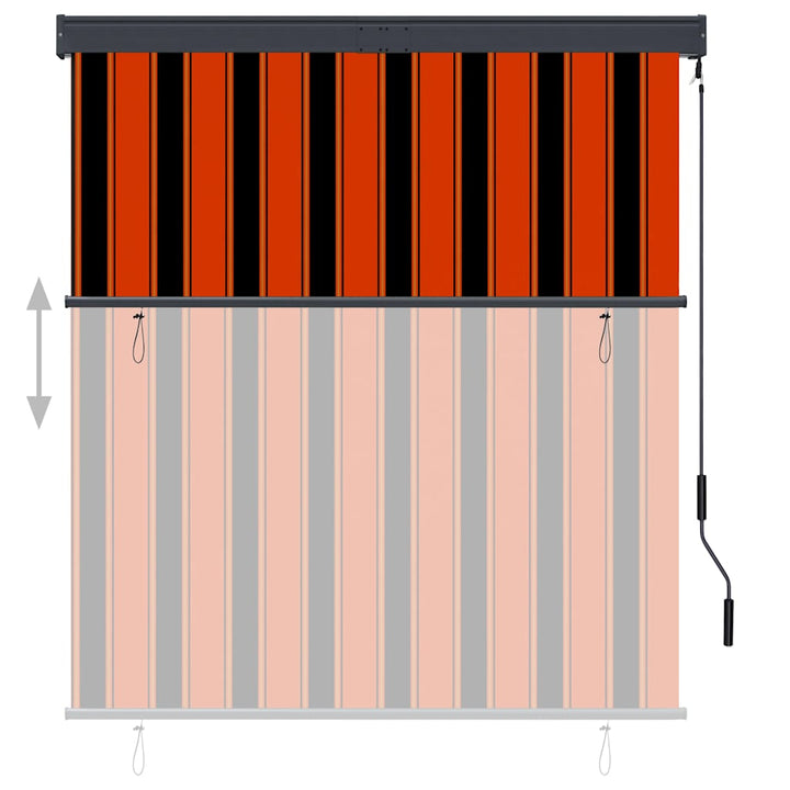 udendørs rullegardin 140x250 cm orange og brun