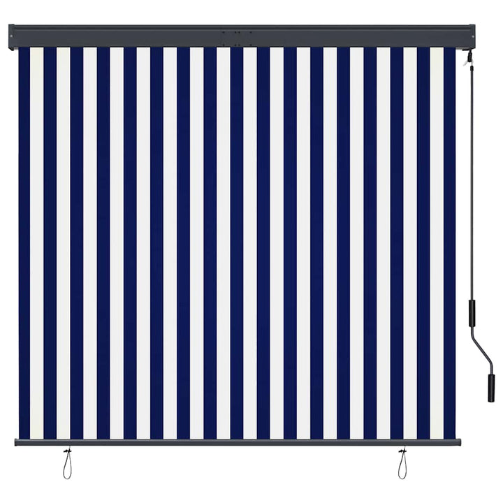 udendørs rullegardin 160x250 cm blå og hvid