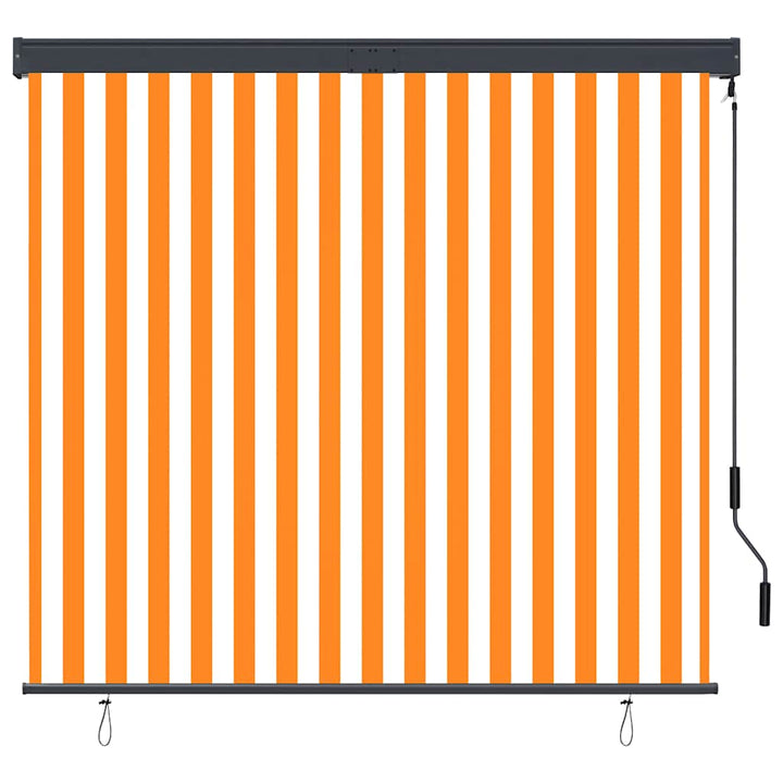 udendørs rullegardin 160x250 cm hvid og orange