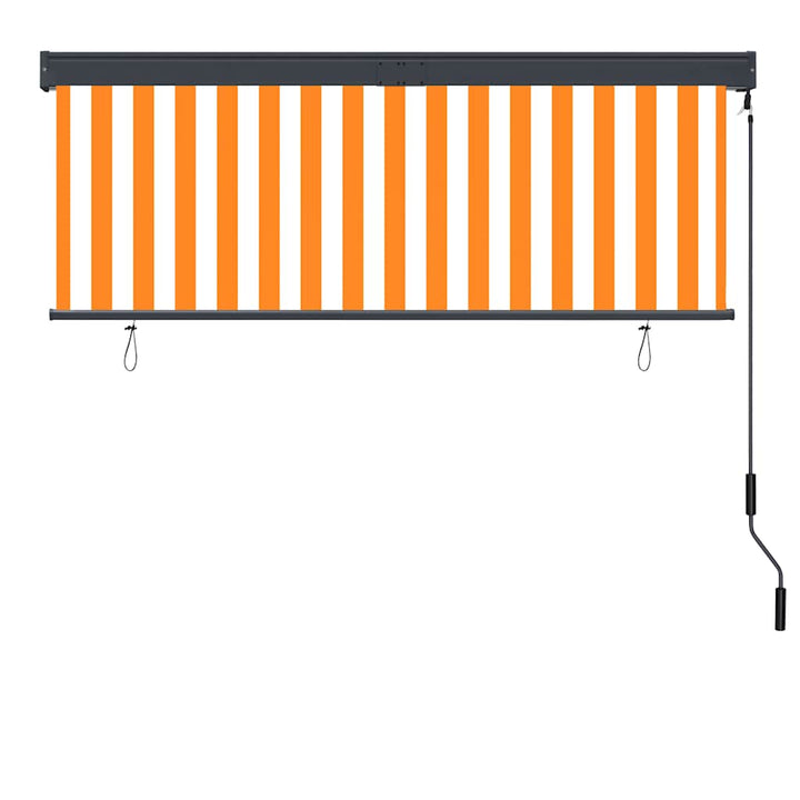 udendørs rullegardin 160x250 cm hvid og orange