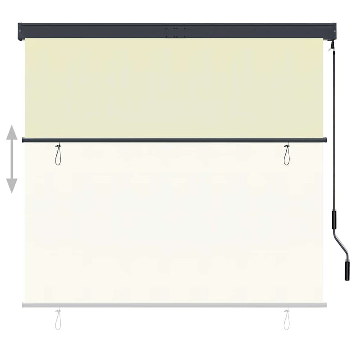 udendørs rullegardin 160x250 cm cremefarvet