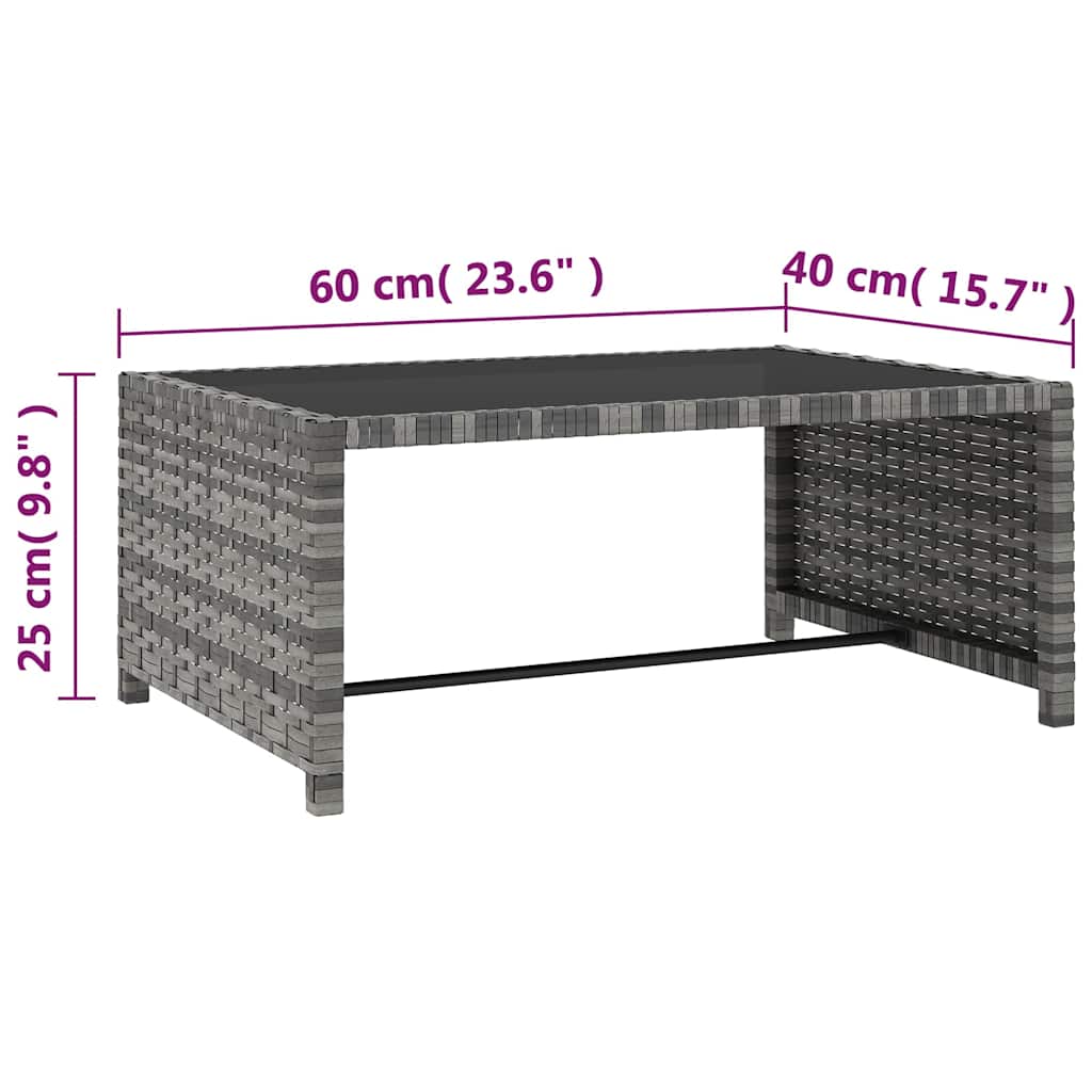 havestole 2 stk. med lænefunktion og bord polyrattan grå