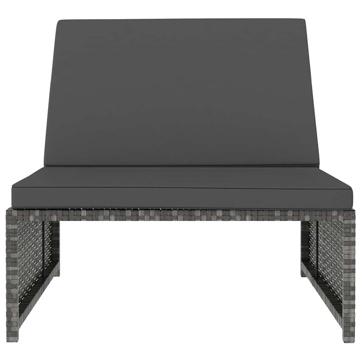 havestole 2 stk. med lænefunktion og bord polyrattan grå