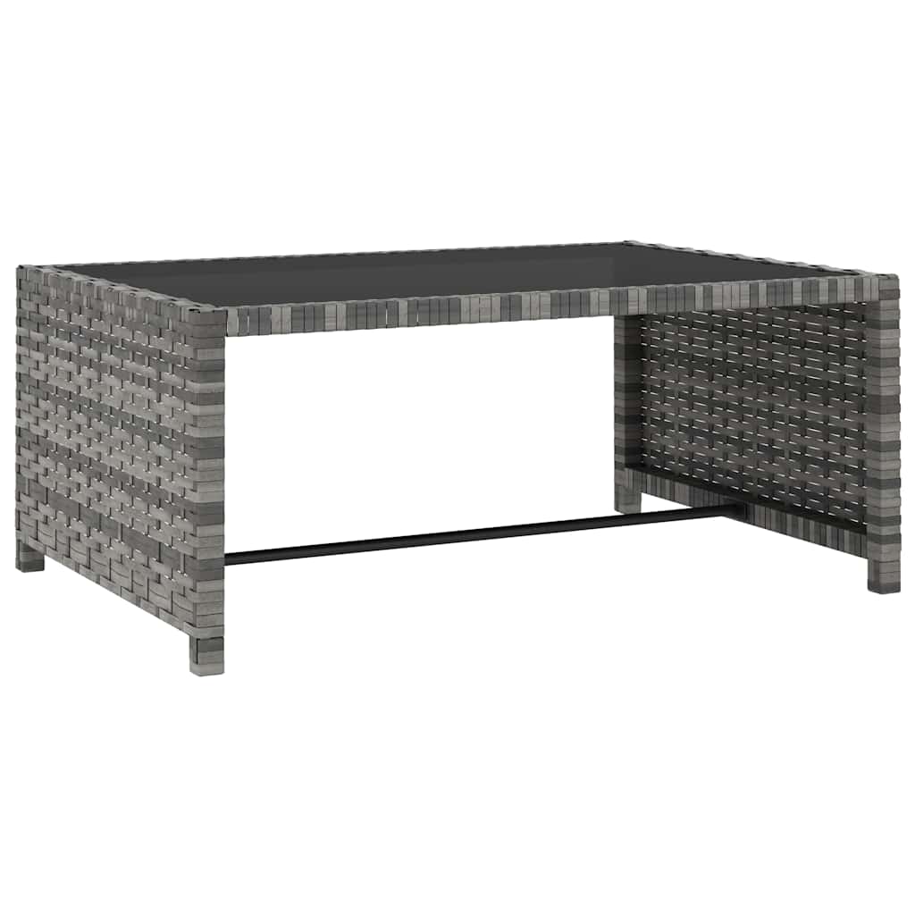 havestole 2 stk. med lænefunktion og bord polyrattan grå