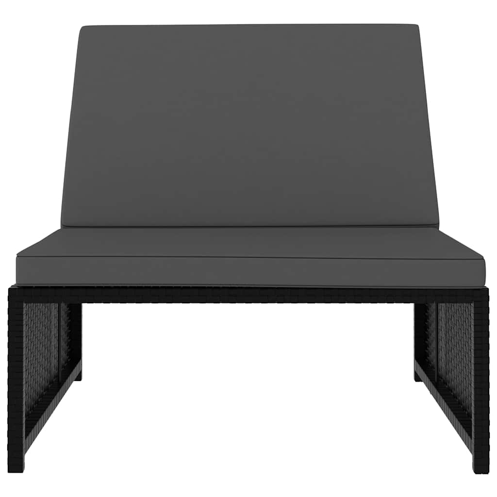 havestole 2 stk. med lænefunktion og bord polyrattan sort