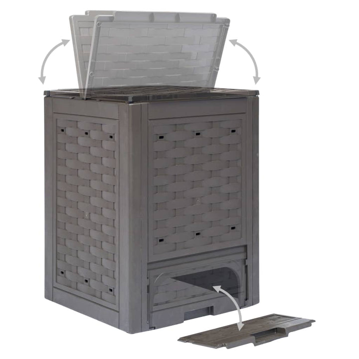 kompostbeholdere 3 stk. 60 x 60 x 83 cm 900 l brun