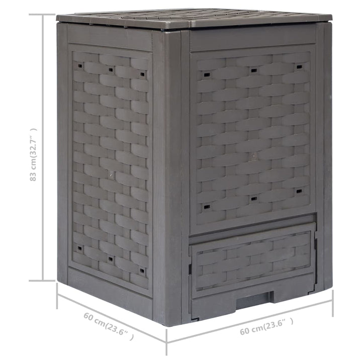 kompostbeholdere 3 stk. 60 x 60 x 83 cm 900 l brun