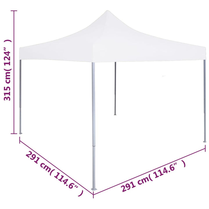 foldbart festtelt 3 x 3 m stål hvid