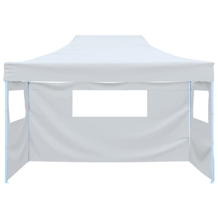 festtelt med 3 vægge 291x413x315 cm foldbart hvid