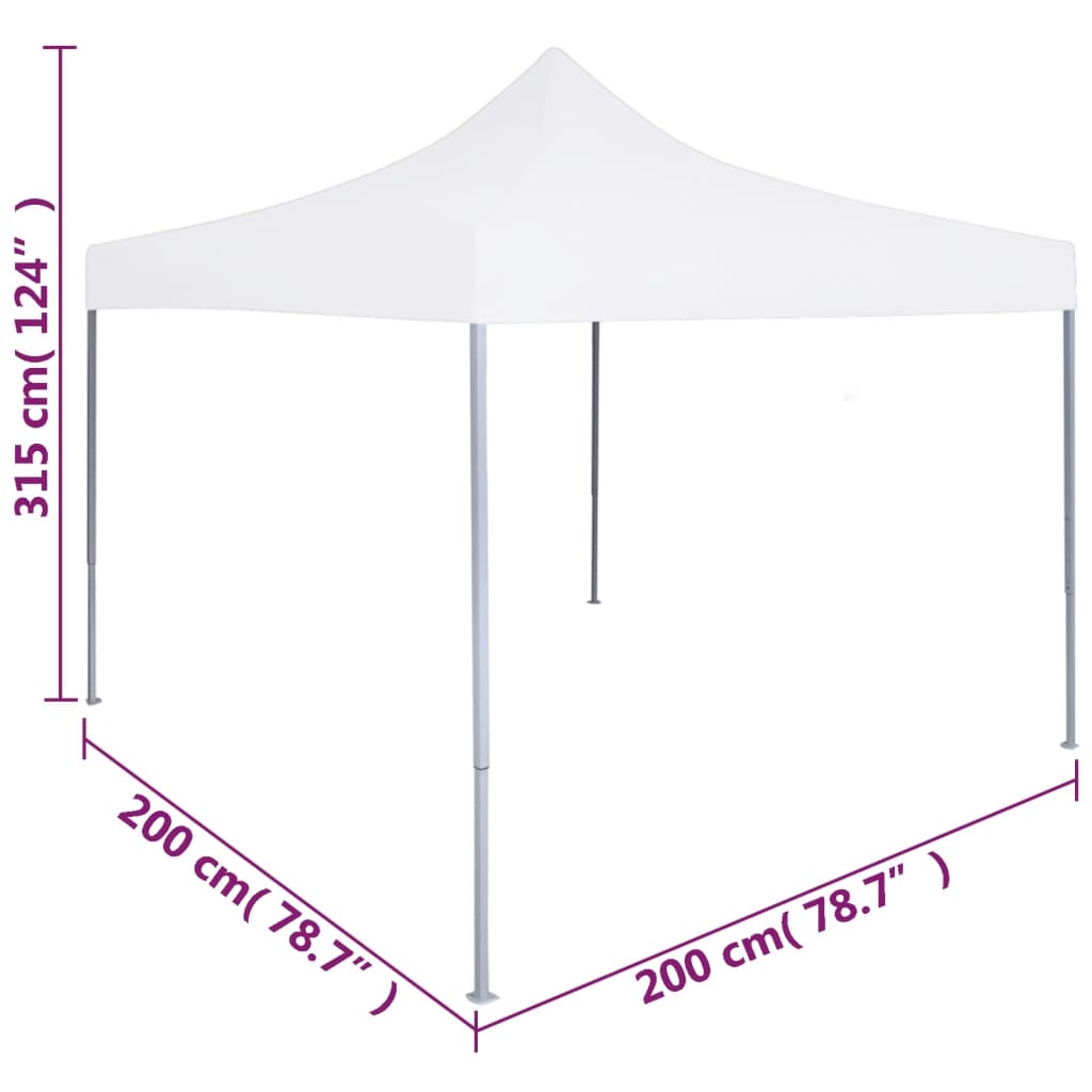 foldbart festtelt 2x2 m stål hvid