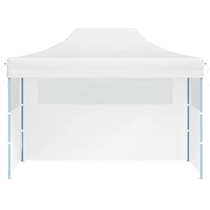 foldbart festtelt med 3 sidevægge 280x410x315 cm stål hvid
