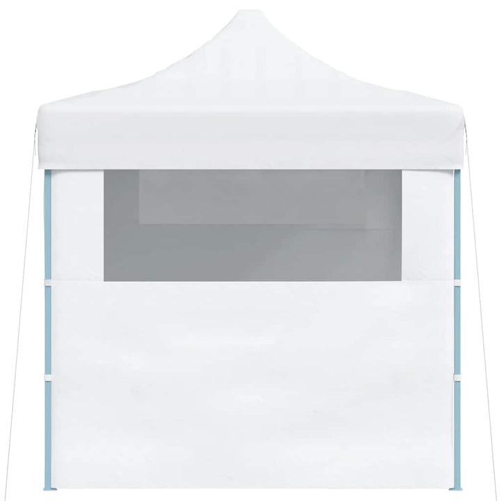 foldbart festtelt med 3 sidevægge 280x410x315 cm stål hvid