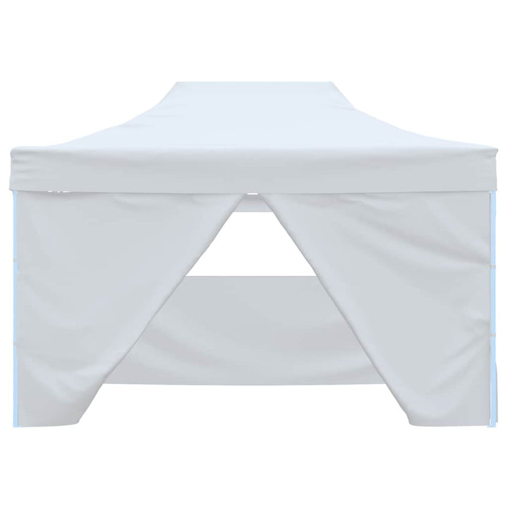 foldbart festtelt med 4 sidevægge 280x410x315 cm stål hvid