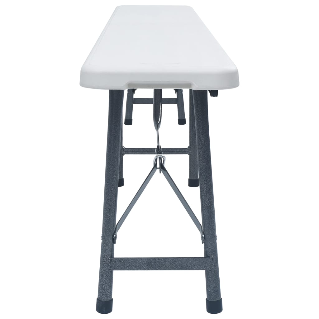 foldbare havebænke 2 stk. 180 cm HDPE hvid