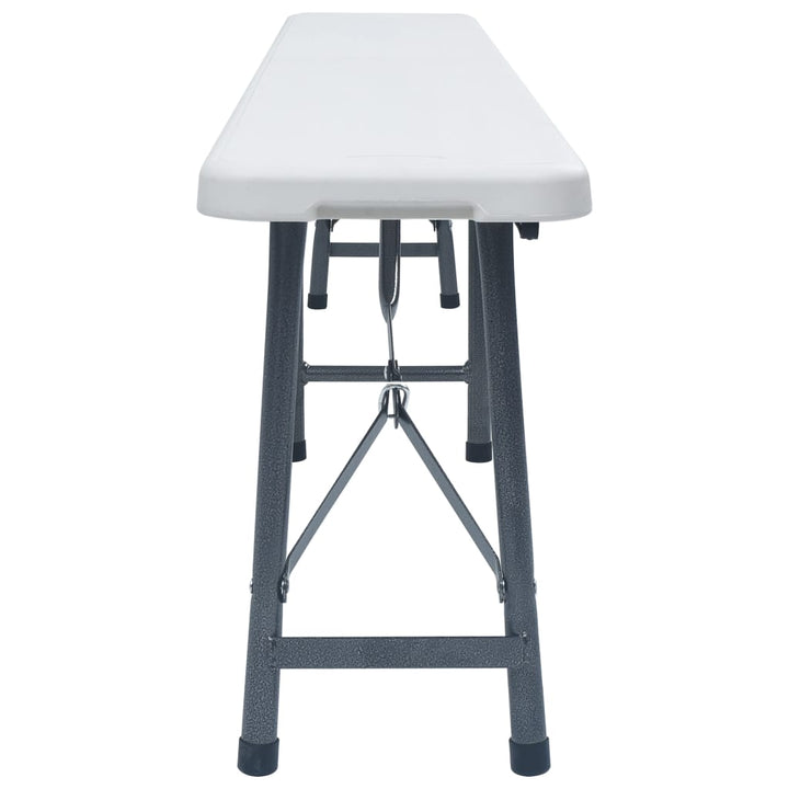 foldbare havebænke 2 stk. 180 cm HDPE hvid
