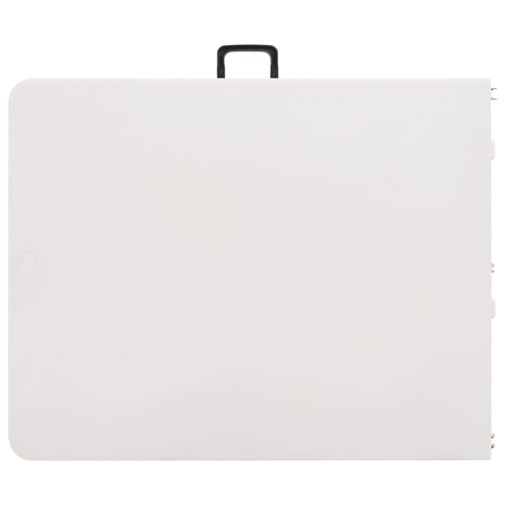 foldbart havebord med 2 bænke 180 cm stål og HDPE hvid