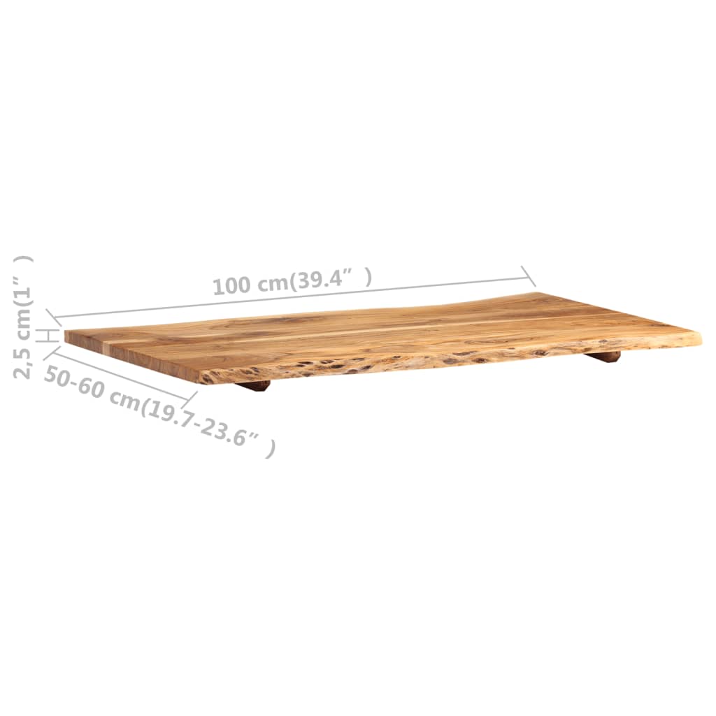 bordplade 100x(50-60)x2,5 cm massivt akacietræ