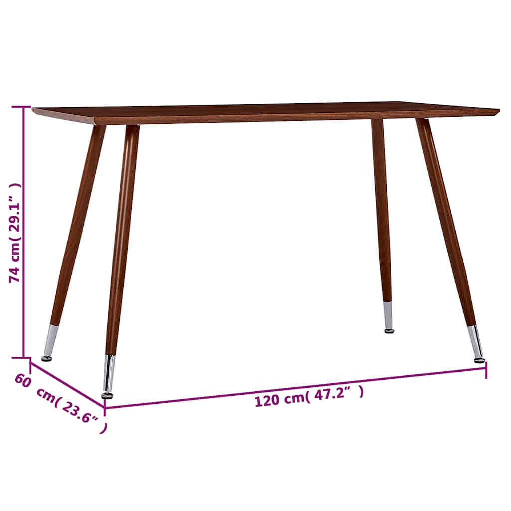 spisebord 120 x 60 x 74 cm MDF brun