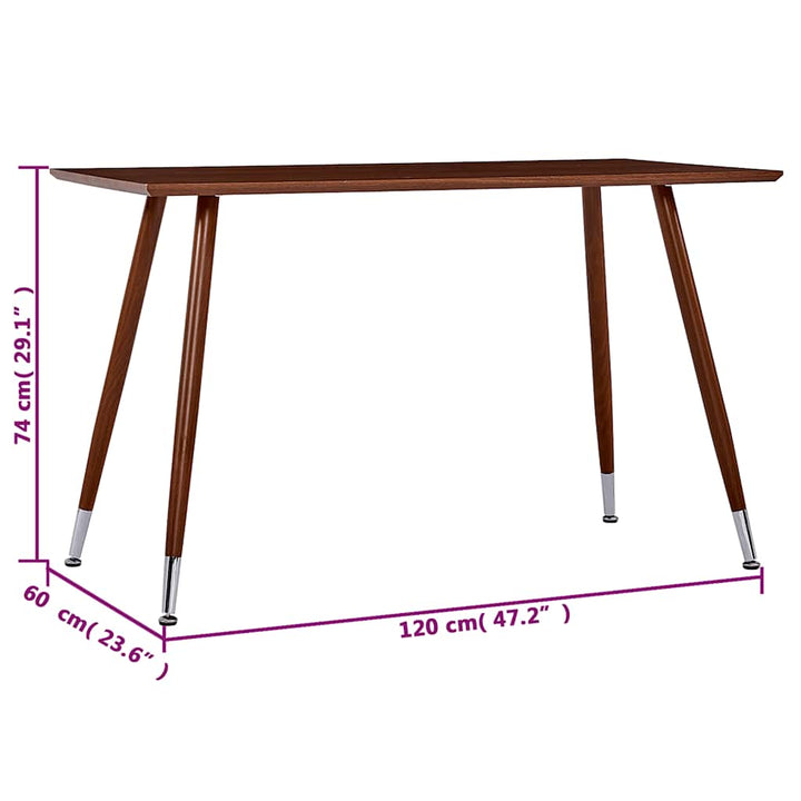 spisebord 120 x 60 x 74 cm MDF brun