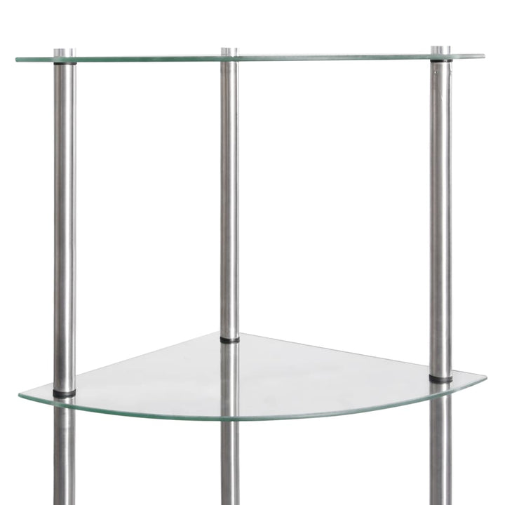 reol 6 hylder 30x30x160 cm hærdet glas transparent