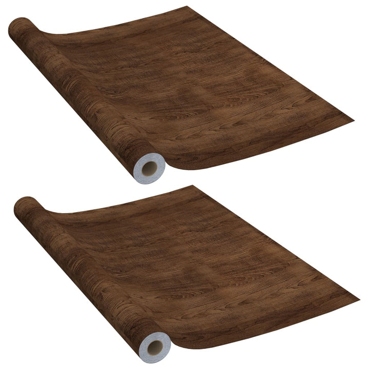 selvklæbende folie til døre 2 stk. 210x90 cm PVC mørk eg