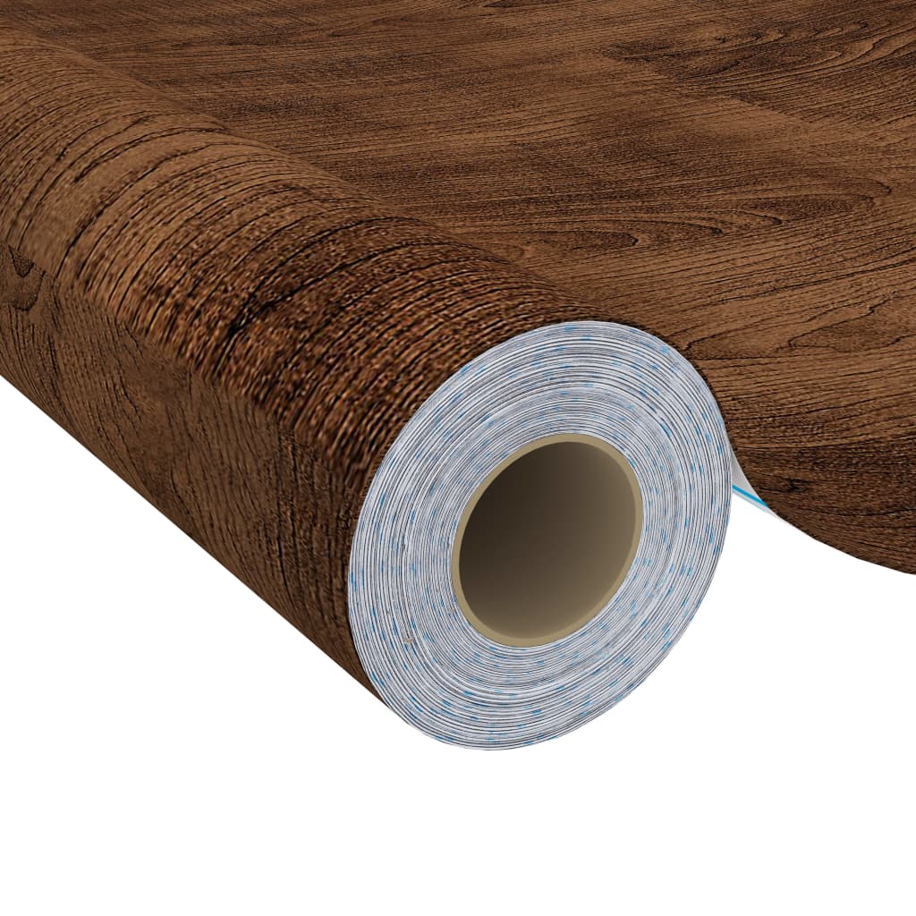 selvklæbende folie til møbler 500x90 cm PVC mørk eg