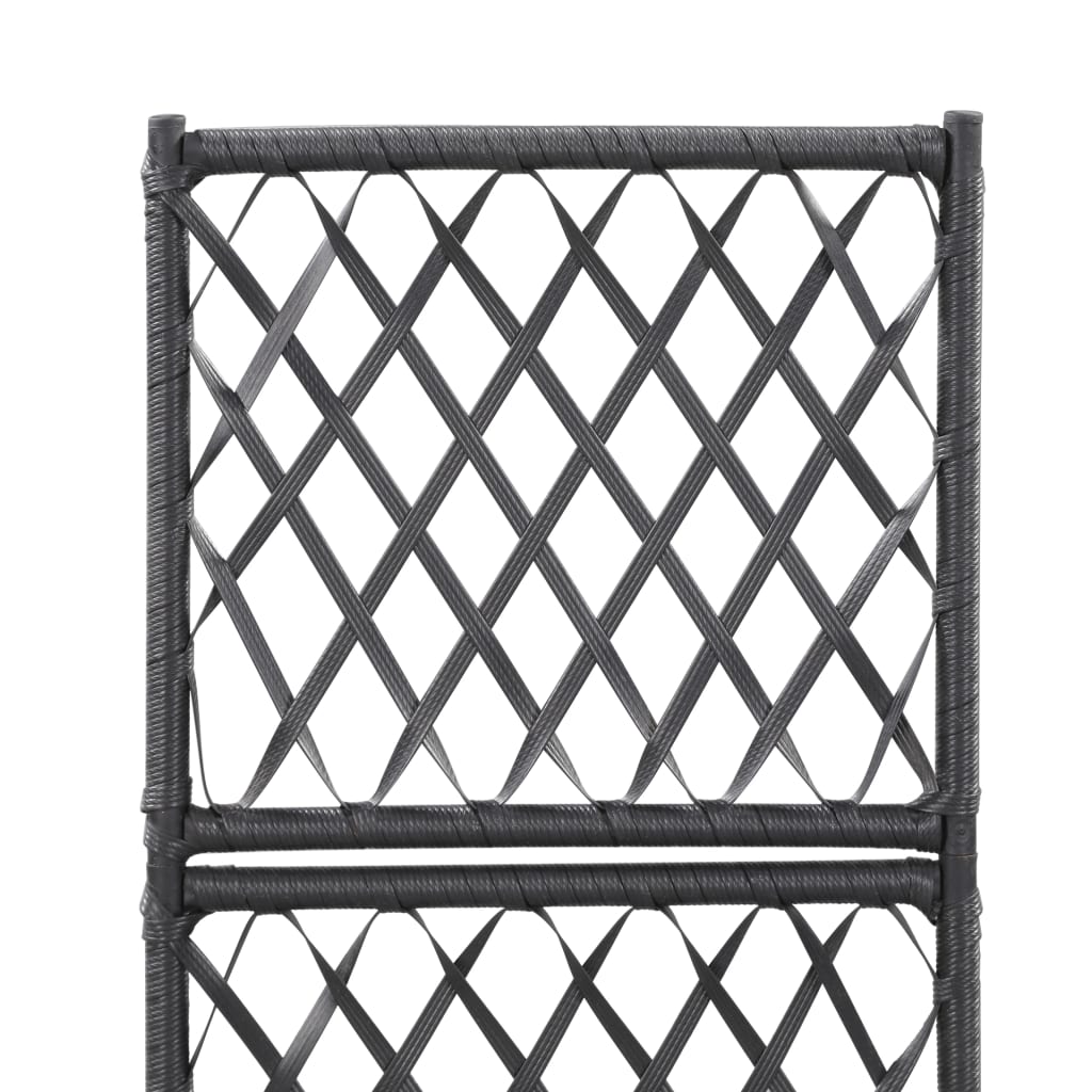 espalier med hævet plantekasse 30x30x107 cm polyrattan sort