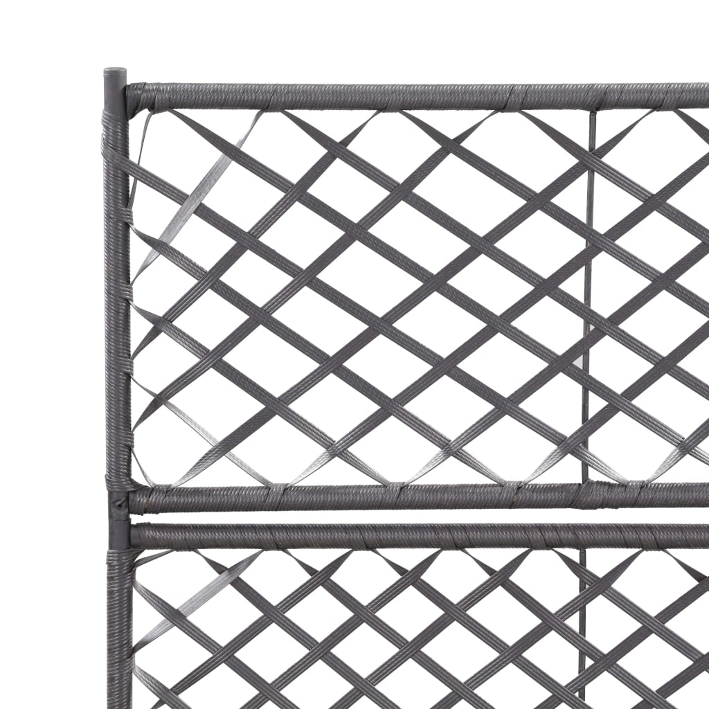 espalier med plantekasse 2 krukker 58x30x107 polyrattan sort