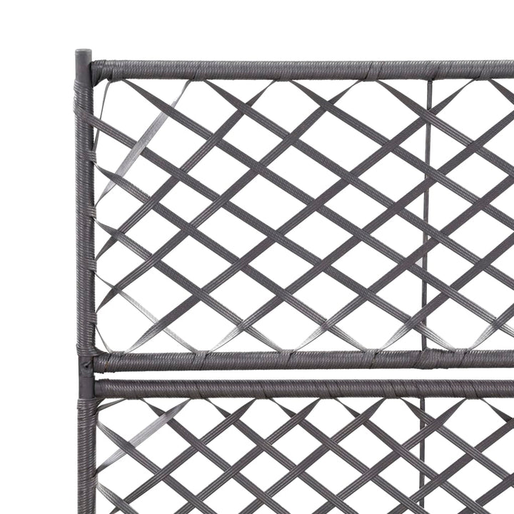 espalier med plantekasse 2 krukker 58x30x107 polyrattan sort