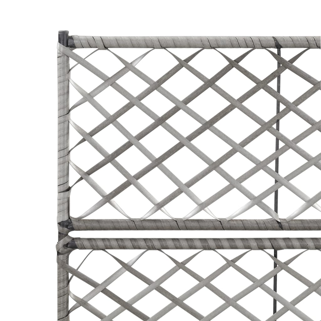 espalier med plantekasse 2 krukker 58x30x107 polyrattan grå