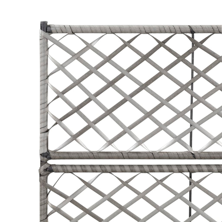 espalier med plantekasse 2 krukker 58x30x107 polyrattan grå