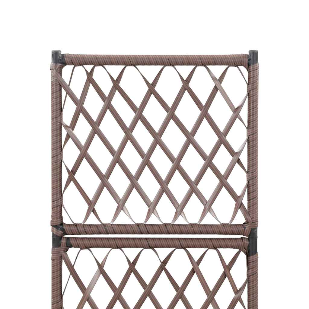 espalier med hævet plantekasse 30x30x107 cm polyrattan brun