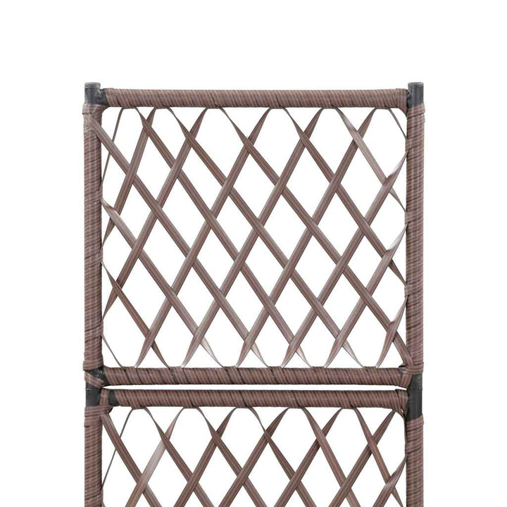 espalier med hævet plantekasse 30x30x107 cm polyrattan brun
