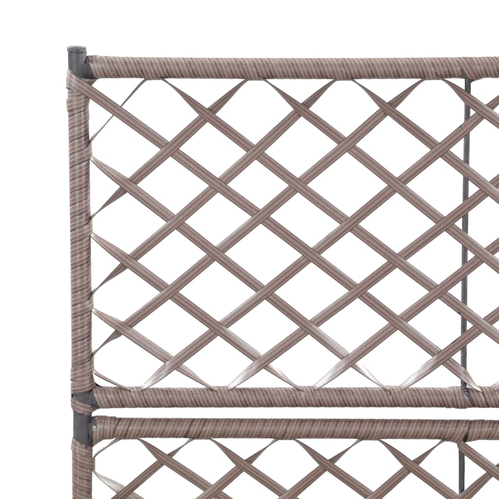 espalier med plantekasse 2 krukker 58x30x107 polyrattan brun
