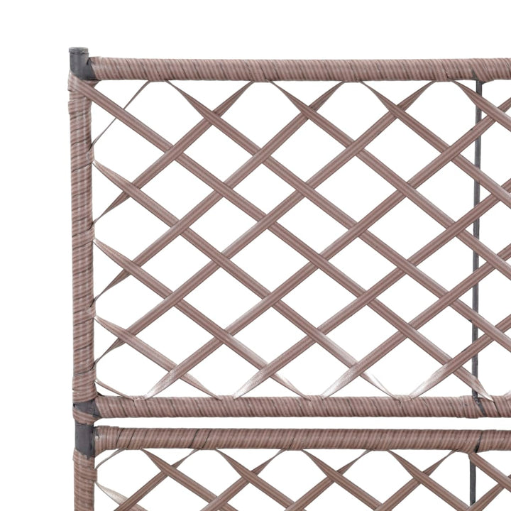 espalier med plantekasse 2 krukker 58x30x107 polyrattan brun