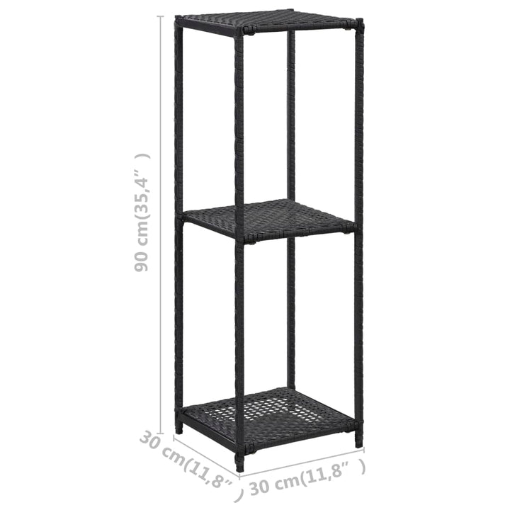 opbevaringsreol 30x30x90 cm polyrattan sort