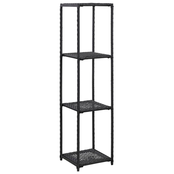opbevaringsreol 30x30x120 cm polyrattan sort