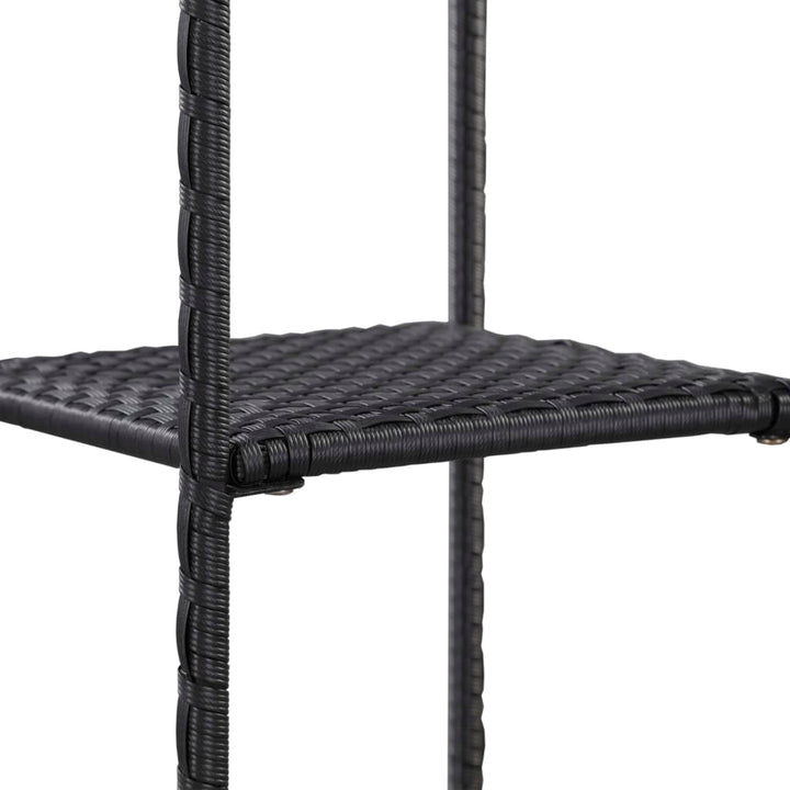 opbevaringsreol 30x30x120 cm polyrattan sort