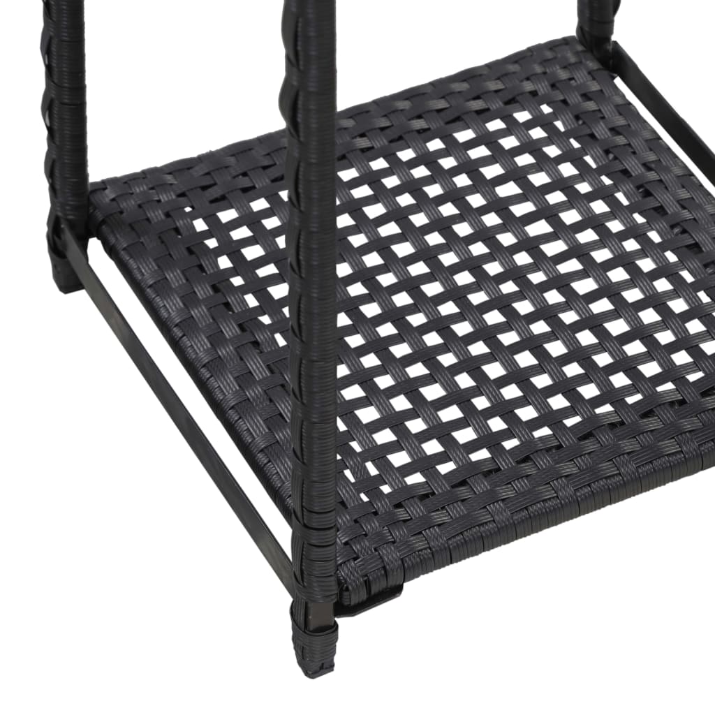 opbevaringsreol 30x30x120 cm polyrattan sort